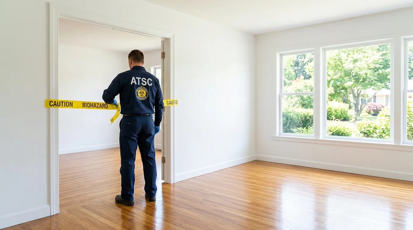 Certified biohazard cleanup crew performing Crime Scene Cleanup in Mesquite